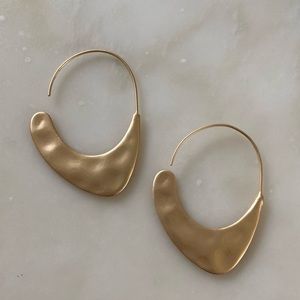 Crescent moon bohemian brass hoop earrings